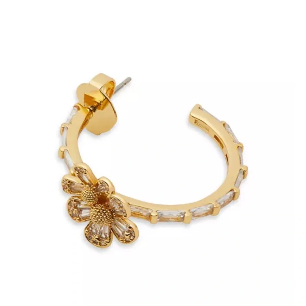 Kate Spade‎ Gold Fleurette Hoop Earrings NEW
